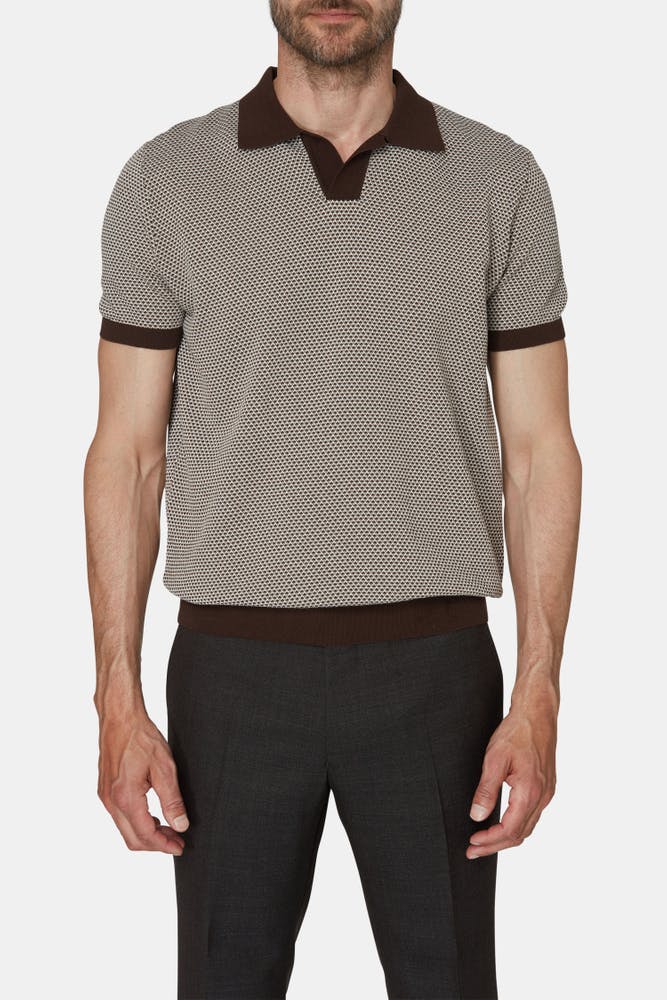 Regular Fit Jacquard Knit Poloshirt