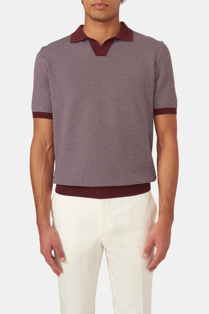 Regular Fit Jacquard Strikket Polo