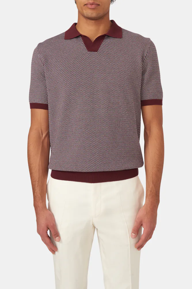 Regular Fit Jacquard Knit Poloshirt