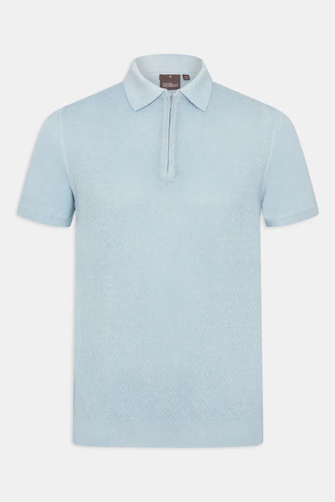 Slim Fit Strukturert Strikket Polo