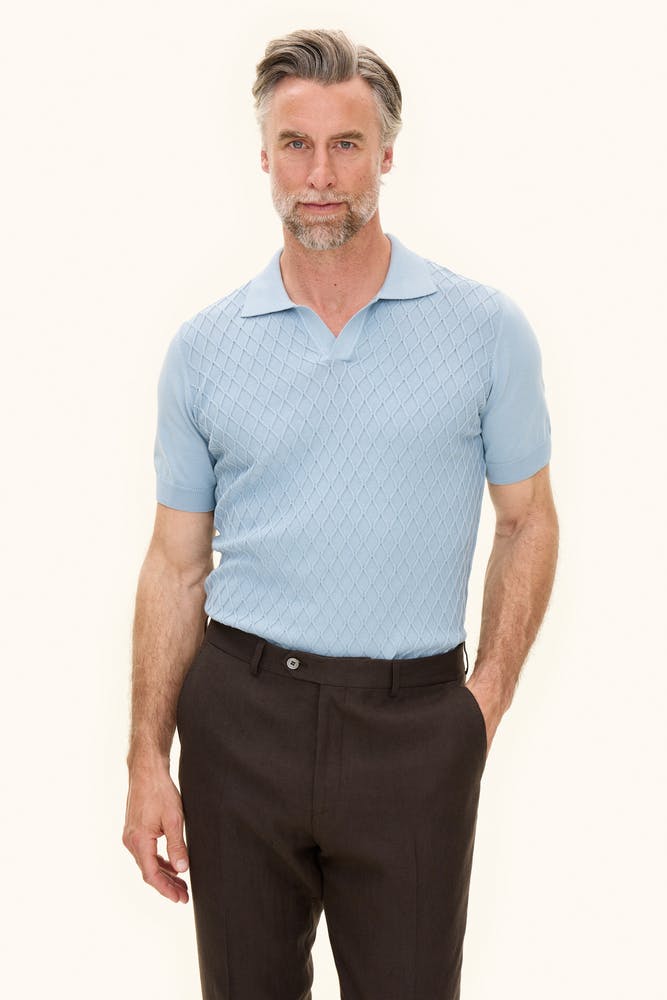 Slim Fit Strukturert Kabelstrikket Polo