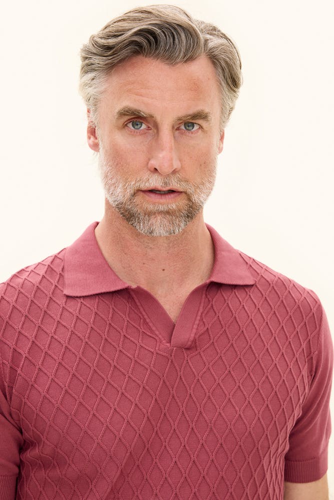 Slim Fit Strukturert Kabelstrikket Polo