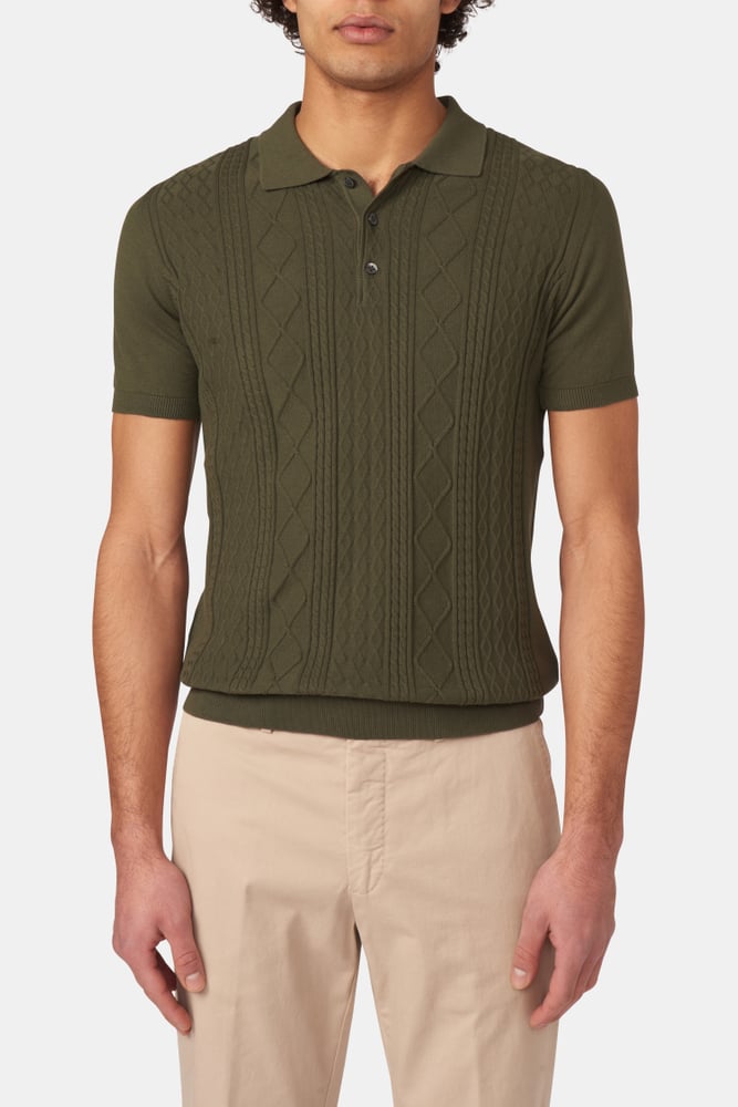 Slim Fit Strukturert Strikket Polo