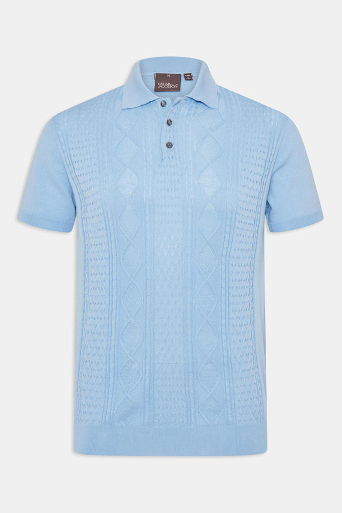 Slim Fit Strukturerad Stickad Piké