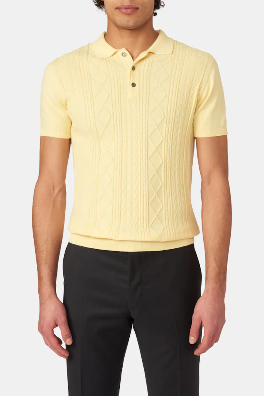 Slim Fit Structured Knit Poloshirt