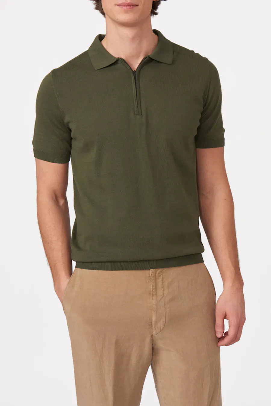 Slim Fit Finstrik Polo