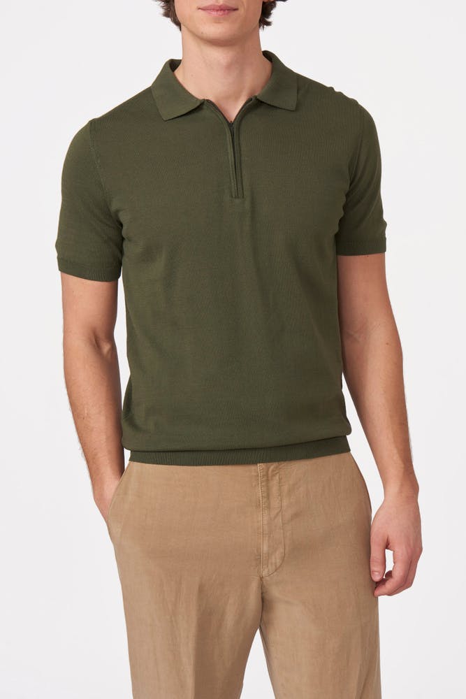 Slim Fit Finstrikket Piké