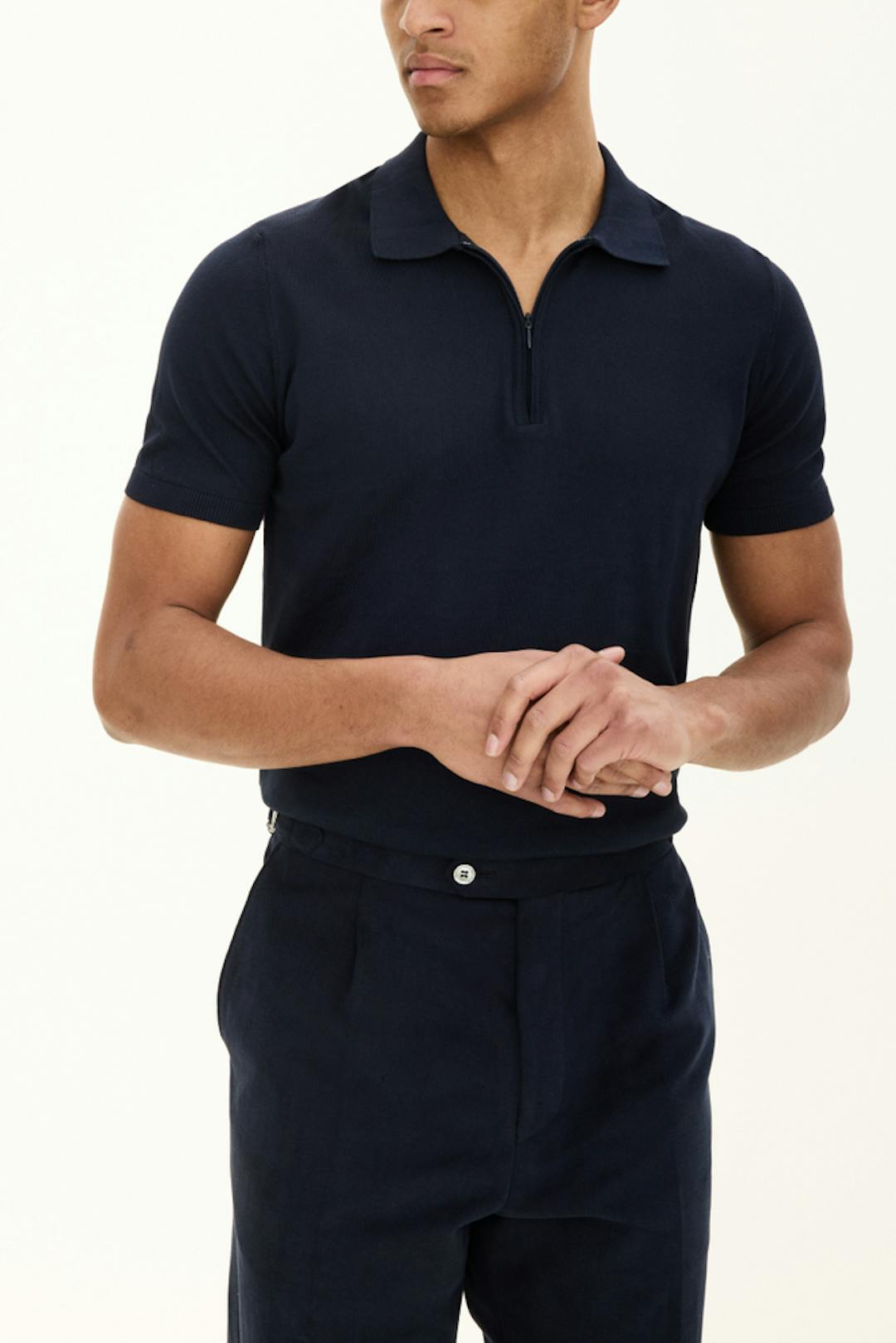 Slim Fit Finstrikket Piké