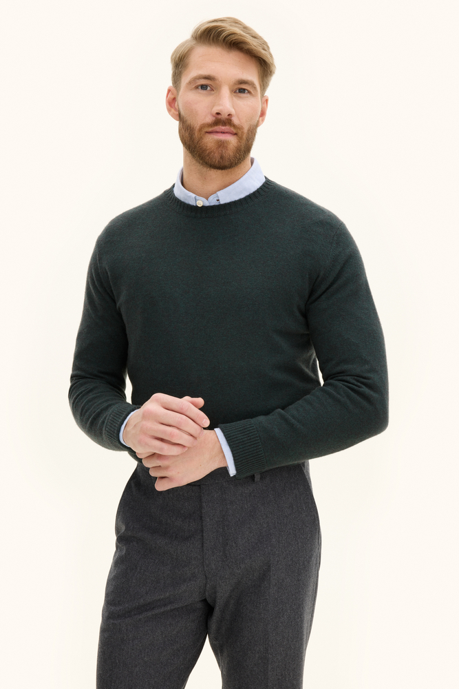 Regular Fit Rundhalset Ull-Kashmigenser