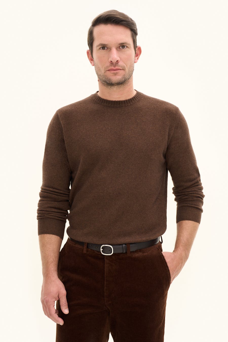 Regular Fit Rundhalset Ull-Kashmigenser