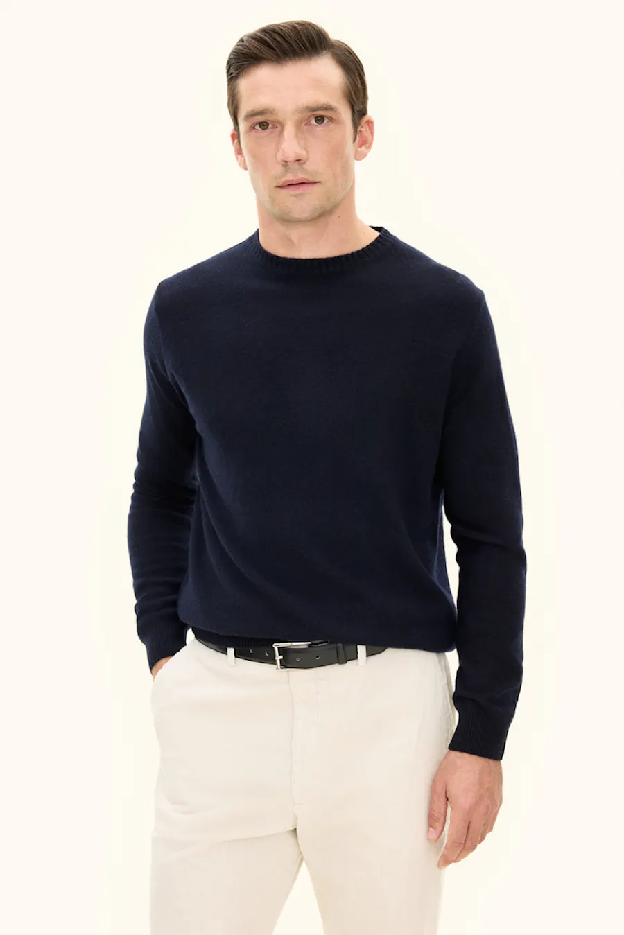 Regular Fit Rundhalsad Tröja Ull-Kashmir