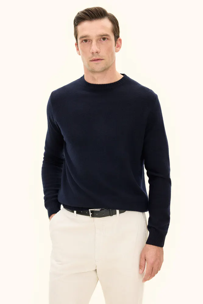 Regular Fit Rundhalsad Tröja Ull-Kashmir