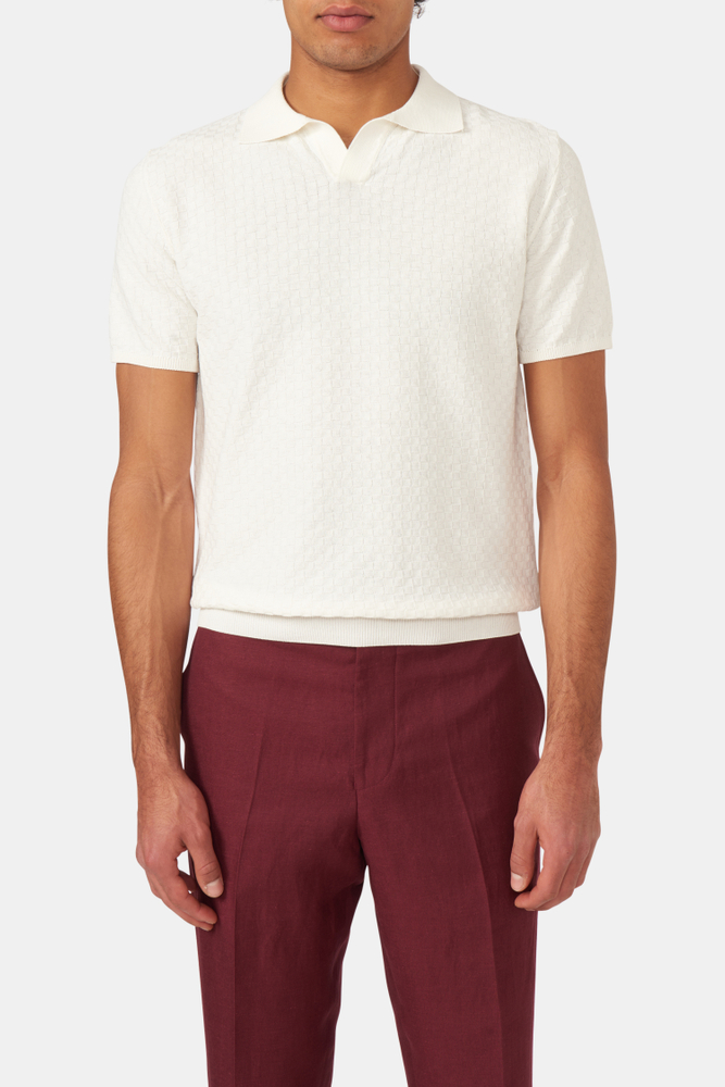 Regular Fit Polo Shirt White Oscar Jacobson