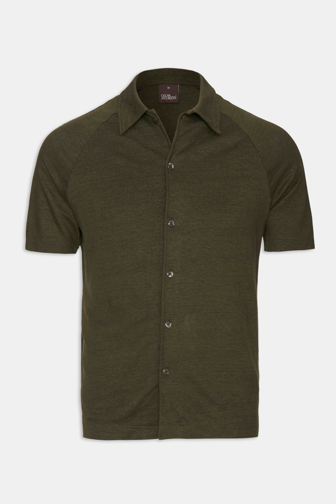 Regular Fit Stretch Linen Poloshirt