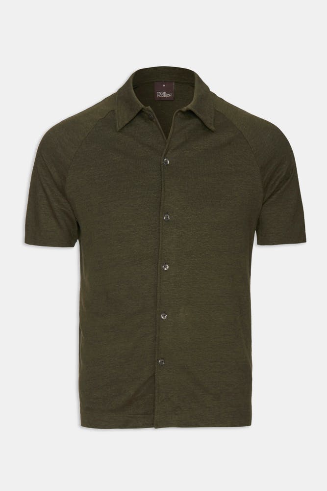 Regular Fit Stretch Linen Poloshirt