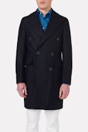 Slim Fit Double Breasted Brushed Wool Coat