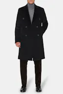 Regular Fit Double Breasted Brushed Wool Coat