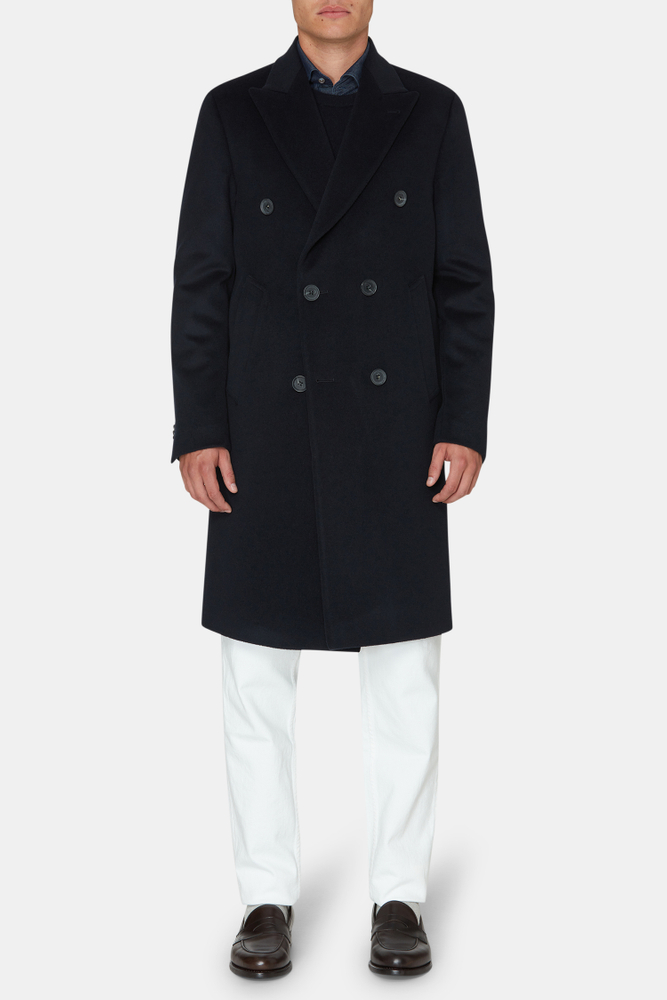 Regular Fit Dubbelknäppt Rock Borstad Ull