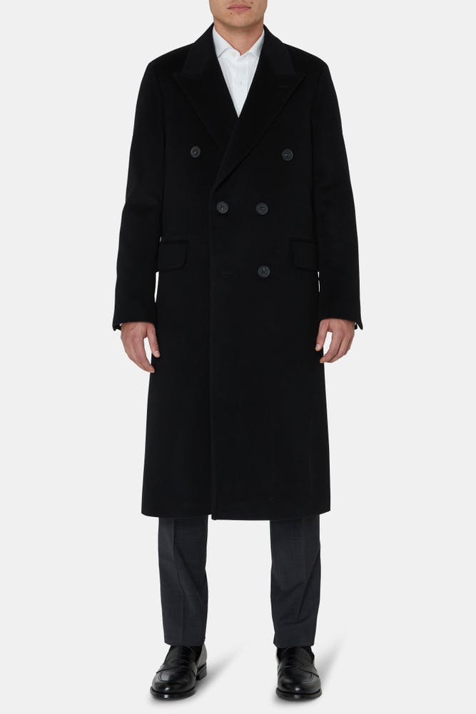 Regular Fit Double Breasted Brushed Wool Peacoat