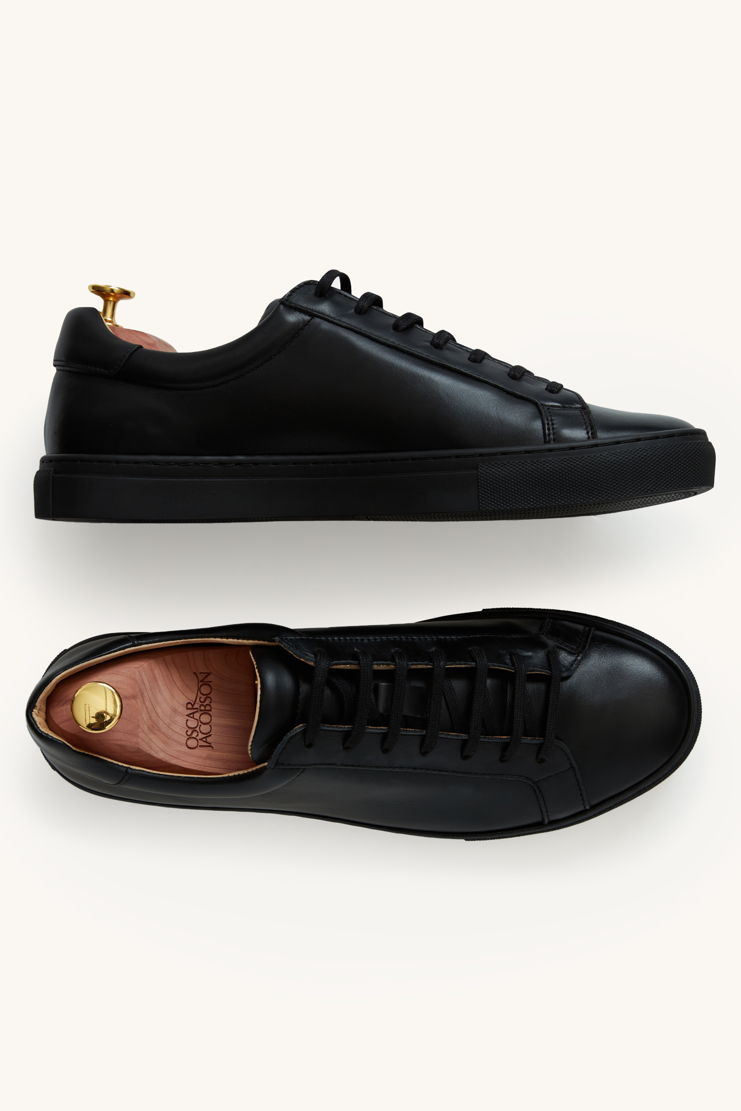 Casual Leather Sneakers Black Oscar Jacobson