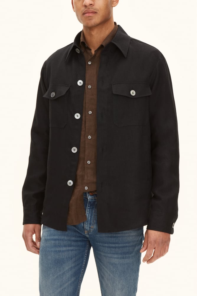 Regular Fit Linen Overshirt