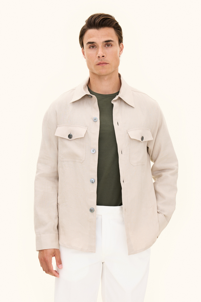 Regular Fit Linen Overshirt