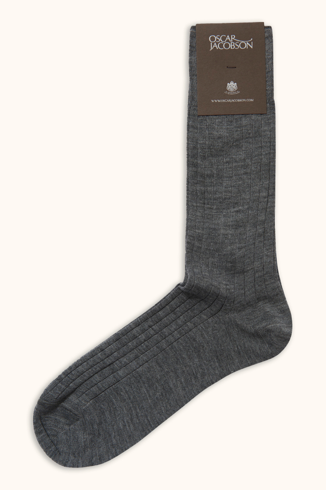 Mid-length Ribbed Wool Stretch Socks