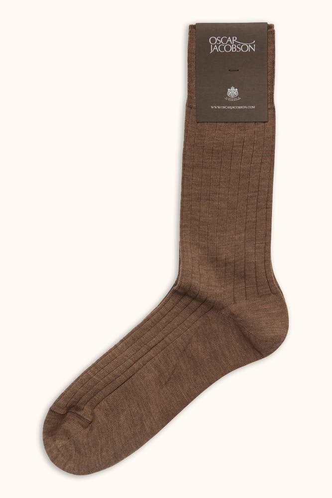 Mellanlånga Ribbade Ullstretch Strumpor