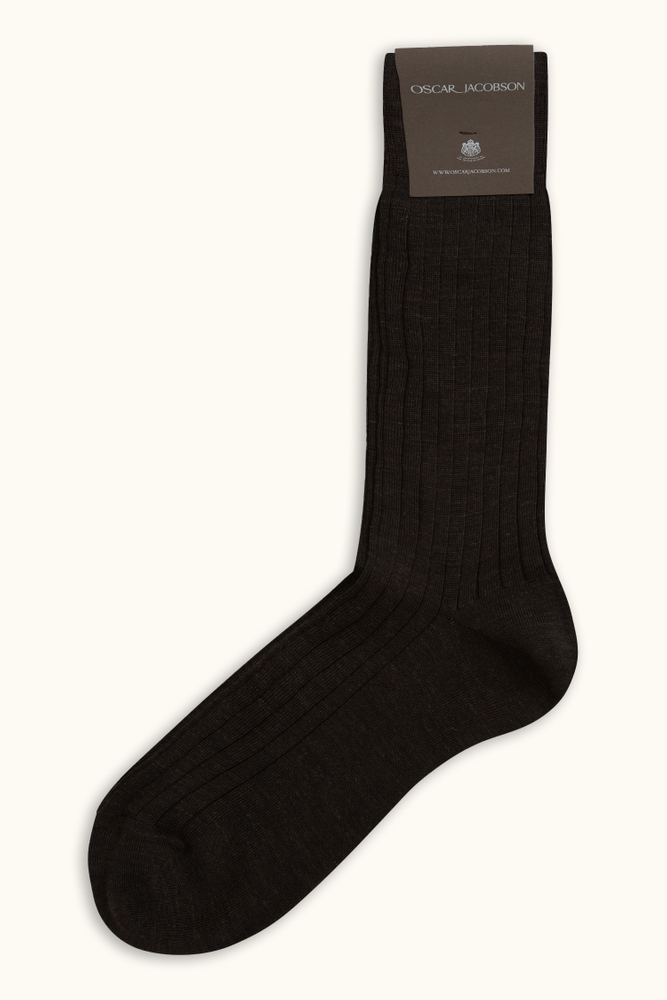 Mid-length Ribbed Wool Stretch Socks
