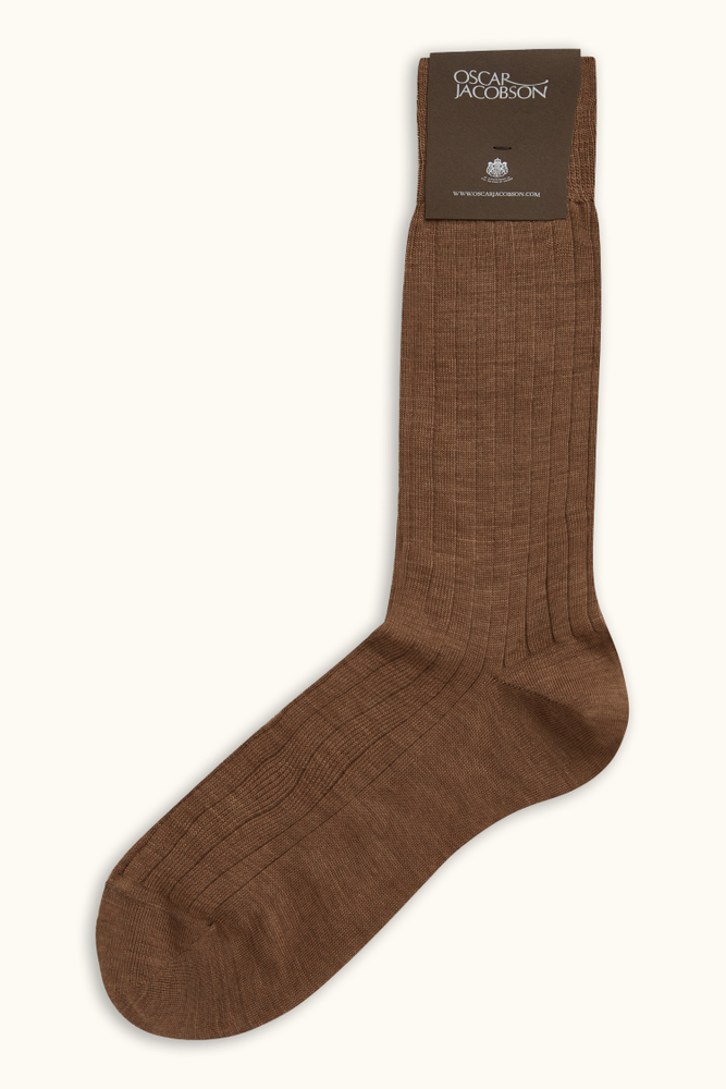 Mid-length Ribbed Wool Stretch Socks