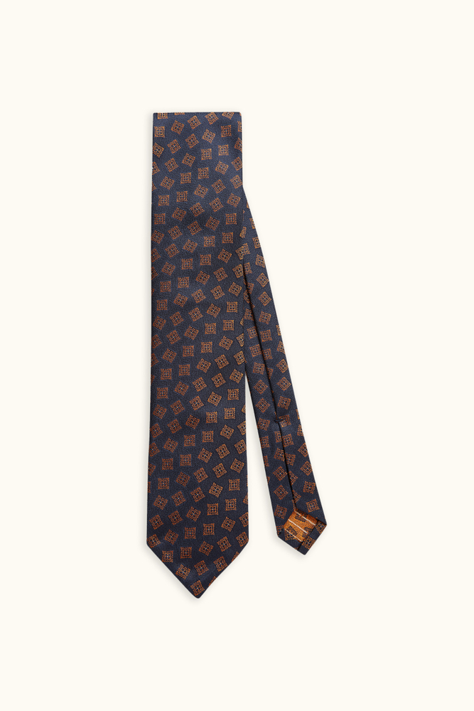 7-Fold Tile Pattern Silk Tie