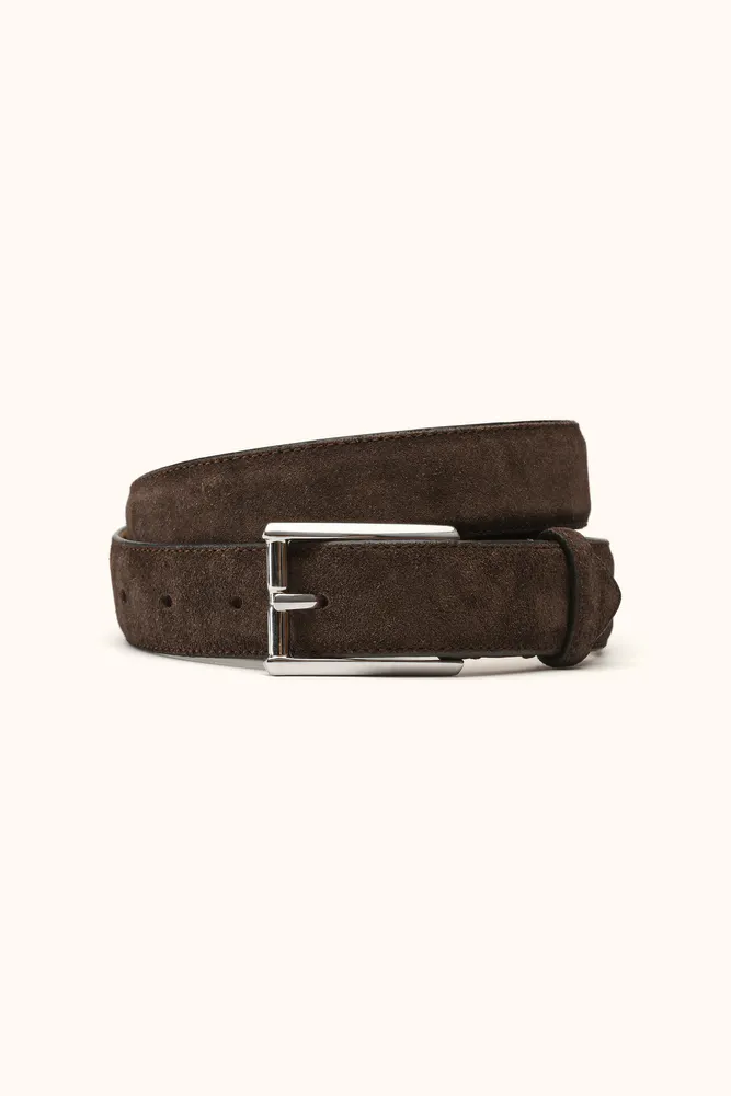 Square Buckle Suede Belt
