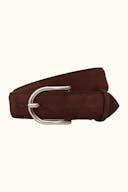 Round Buckle Suede Belt