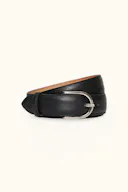 Round Buckle Saffiano Läderbälte