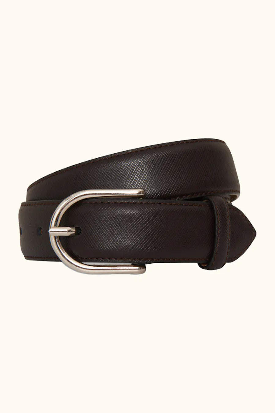 Round Buckle Belt Saffiano