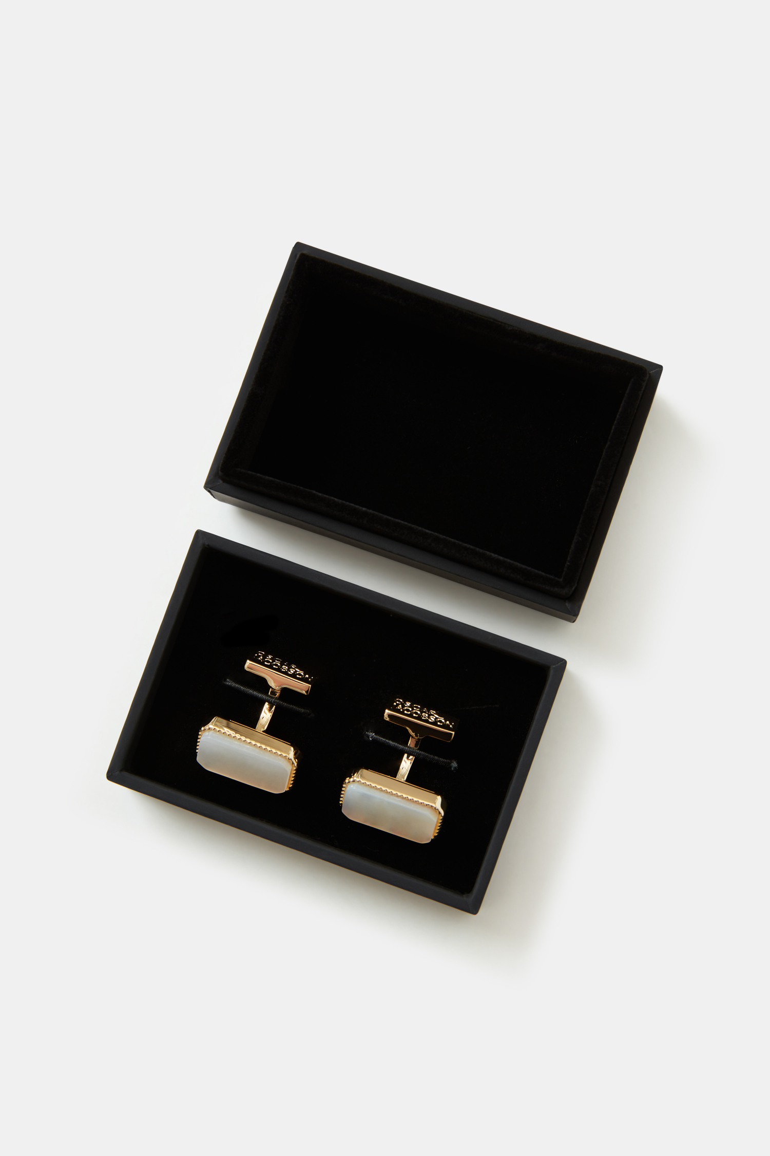 Rectangle Mother of Pearl Cufflink - Yellow | Oscar Jacobson