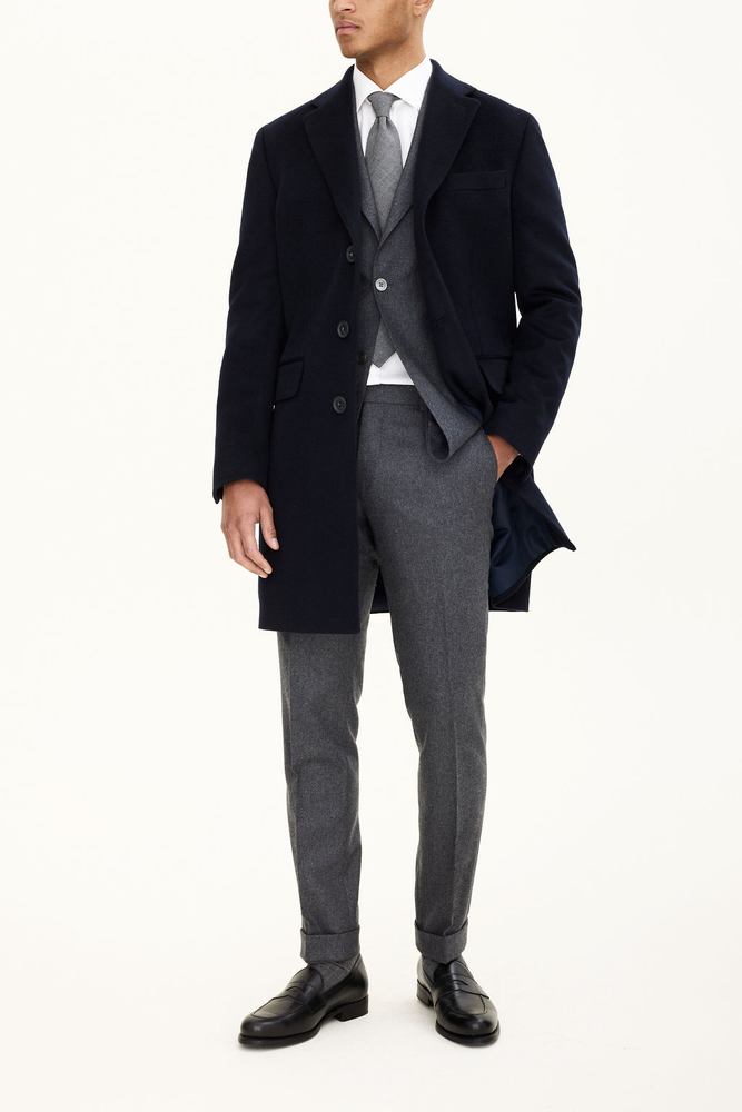 Regular Fit Brushed Wool Coat