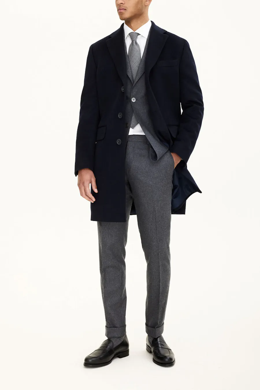 Regular Fit Brushed Wool Coat