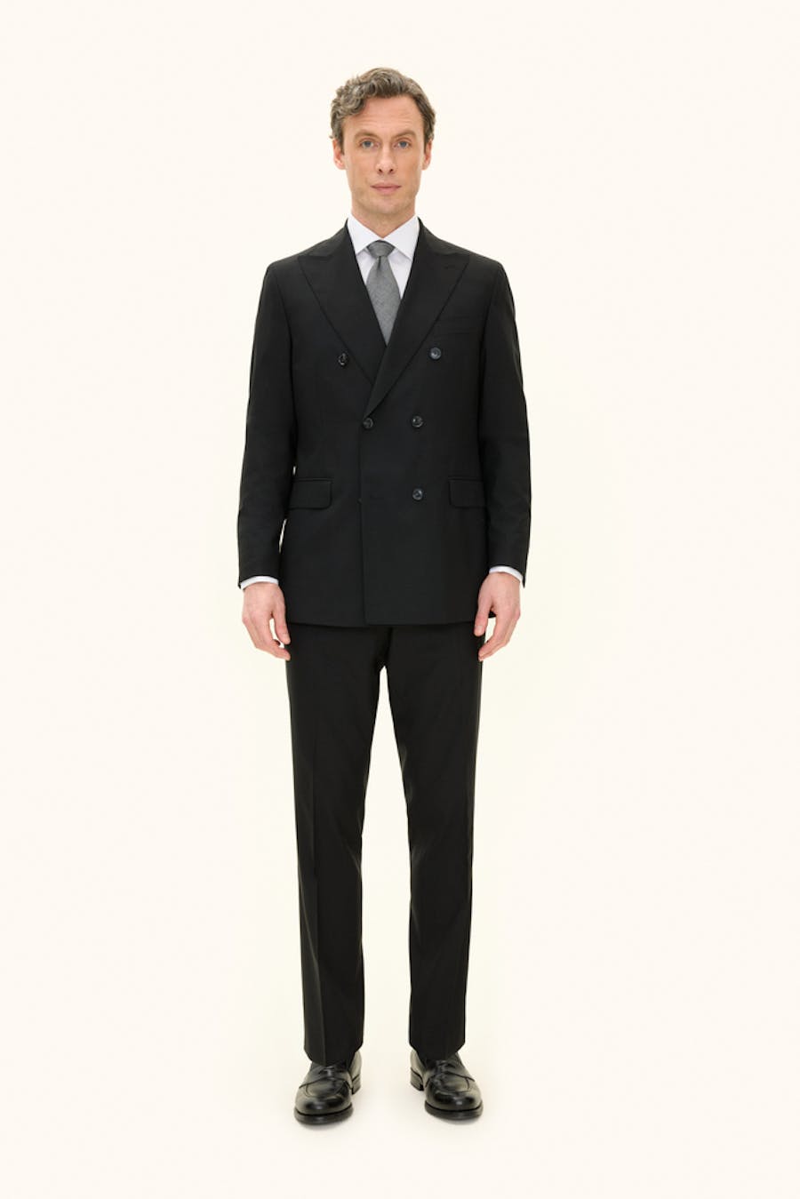 Regular Fit Double Breasted Microstructure Suit