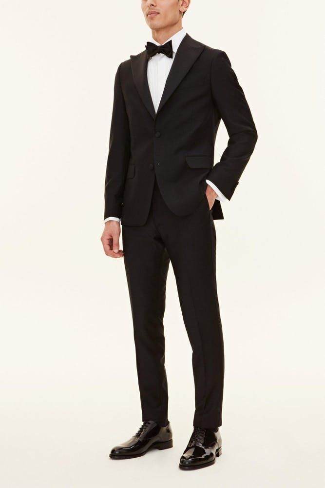 Slim Fit Microstructure Smokingdress