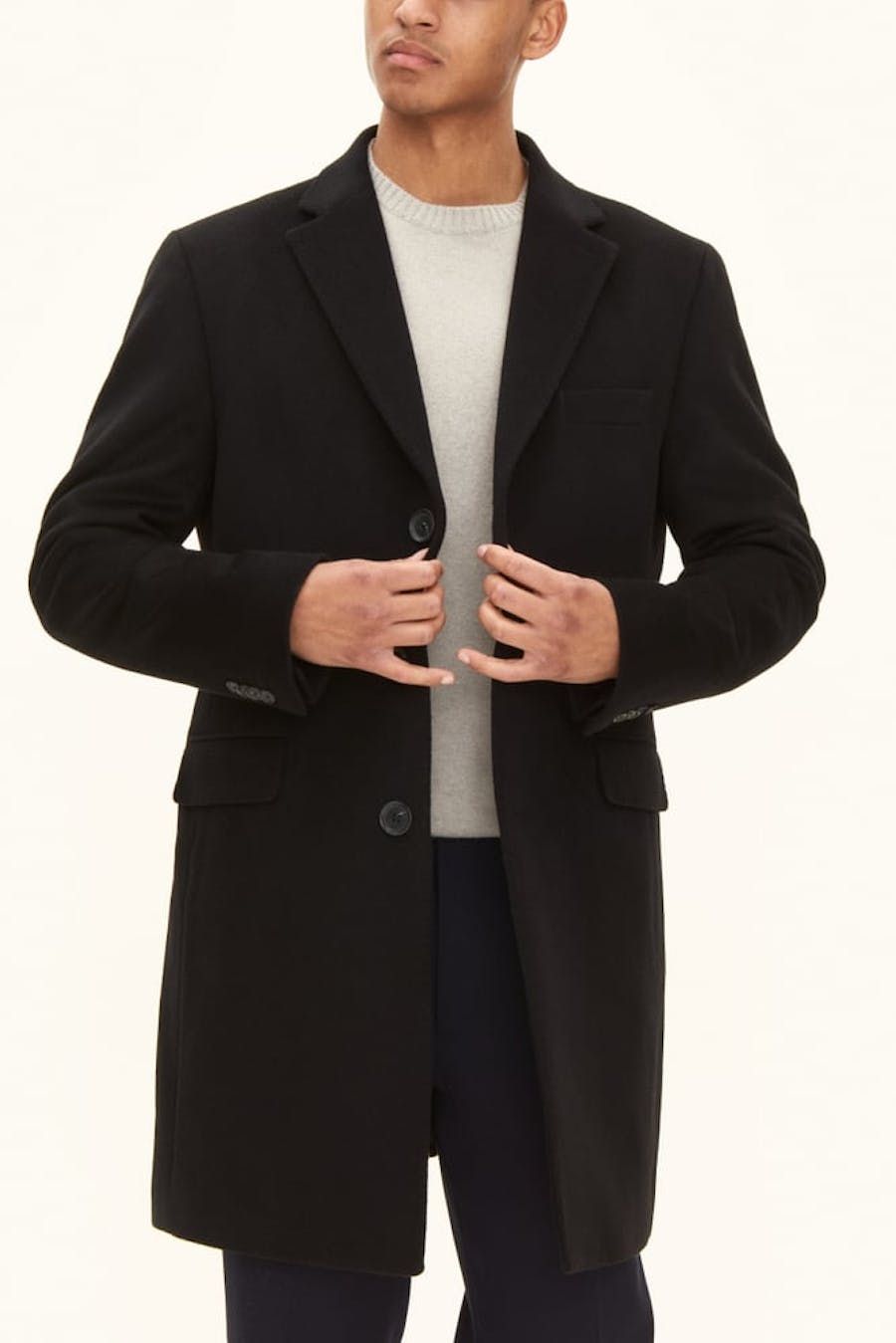 Regular Fit Brushed Wool Coat