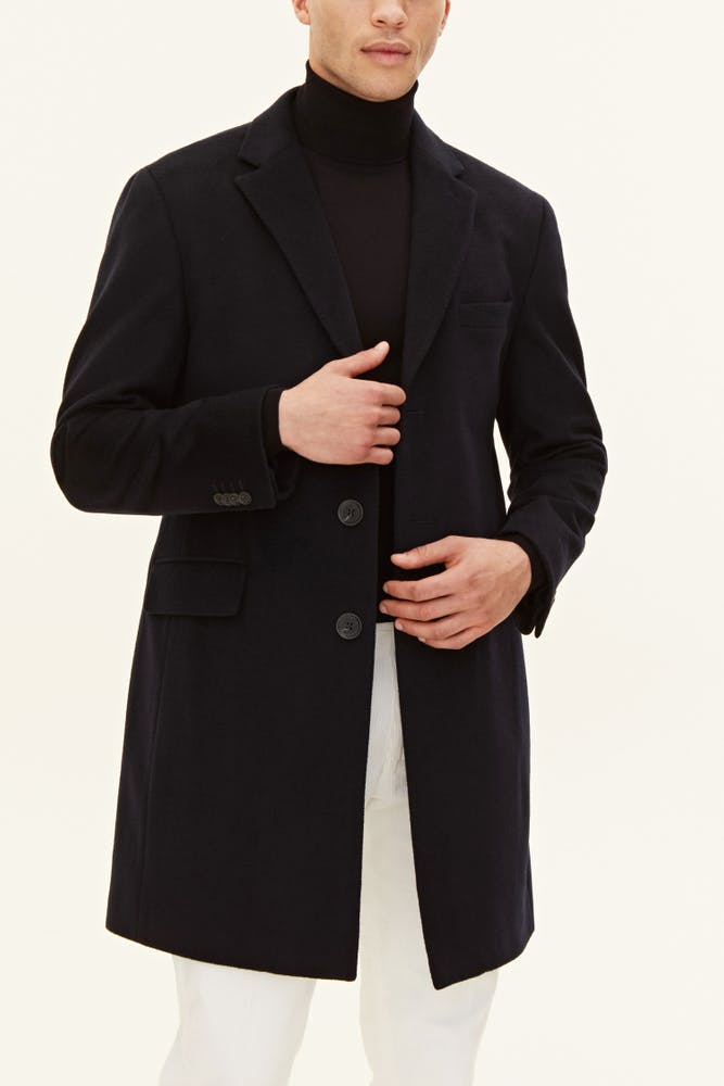 Regular Fit Brushed Wool Coat