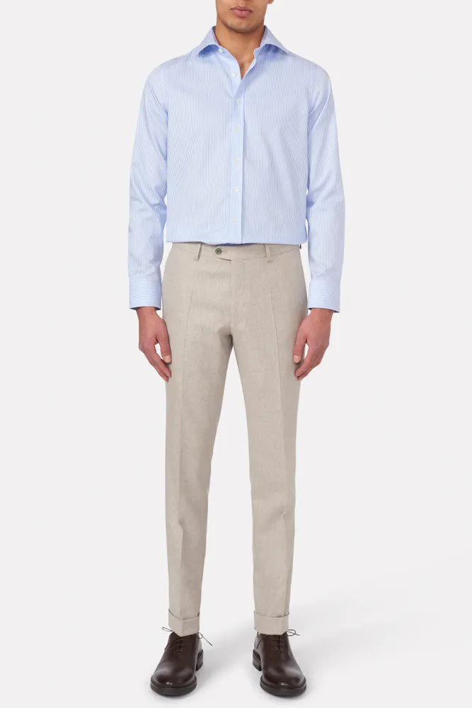 Slim Fit Flannel Trousers