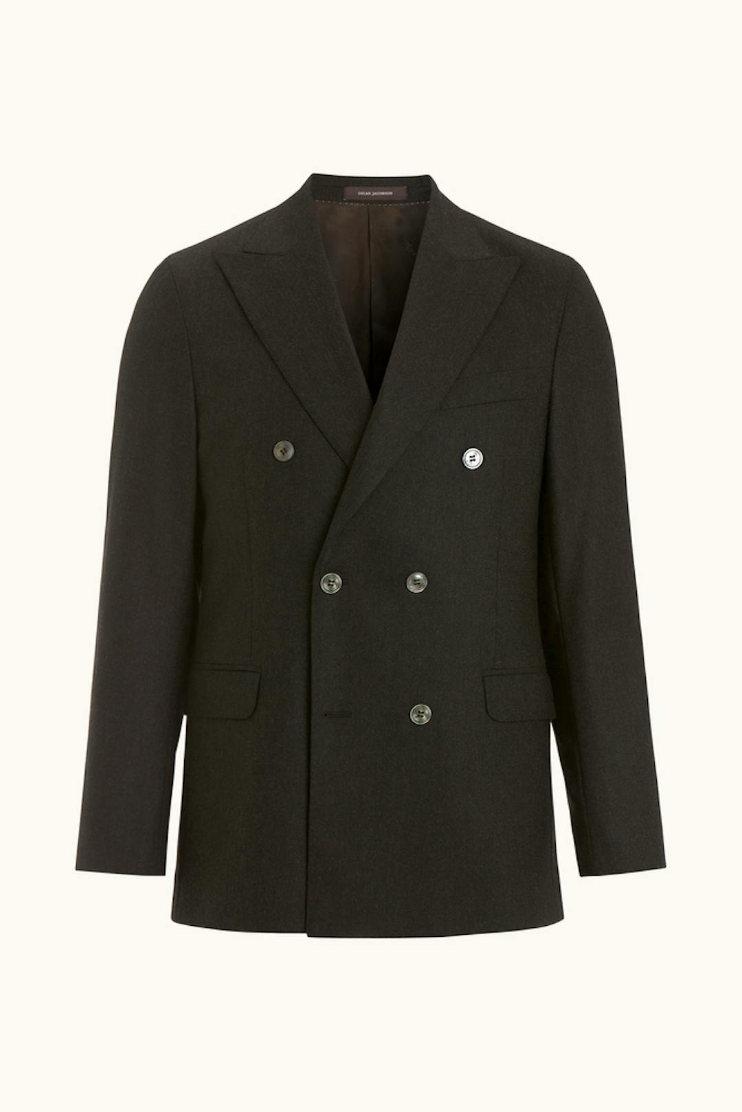 Regular Fit Dobbeltspent Flanellblazer