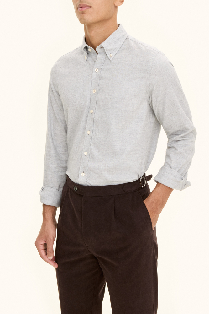 Slim Fit Button Down Flanellskjorte