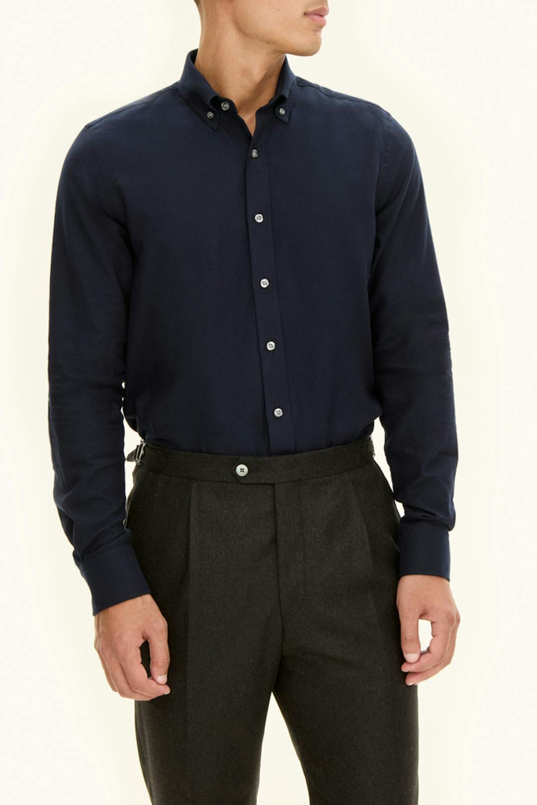 Slim Fit Button Down Flanellskjorte