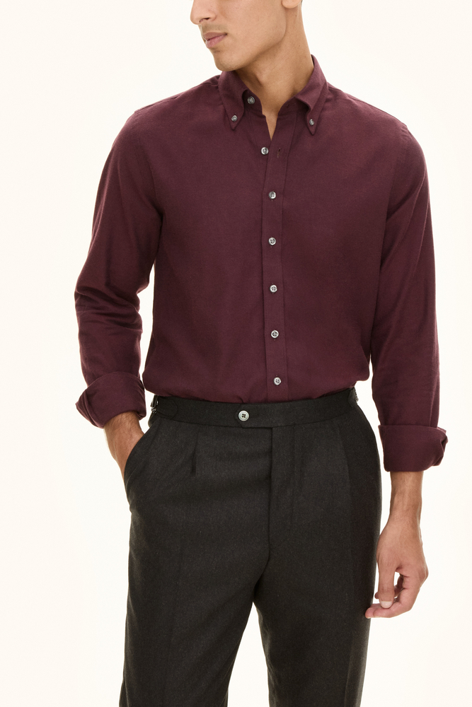 Slim Fit Button Down Flanellskjorta