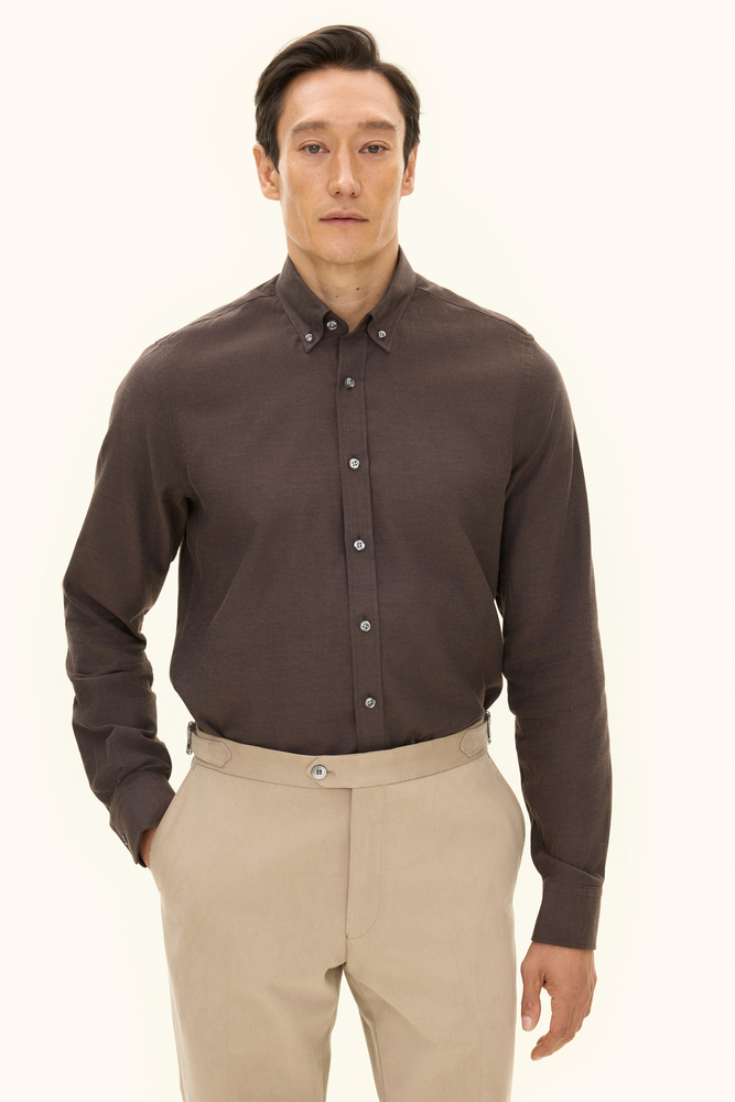 Slim Fit Button Down Flanellskjorta