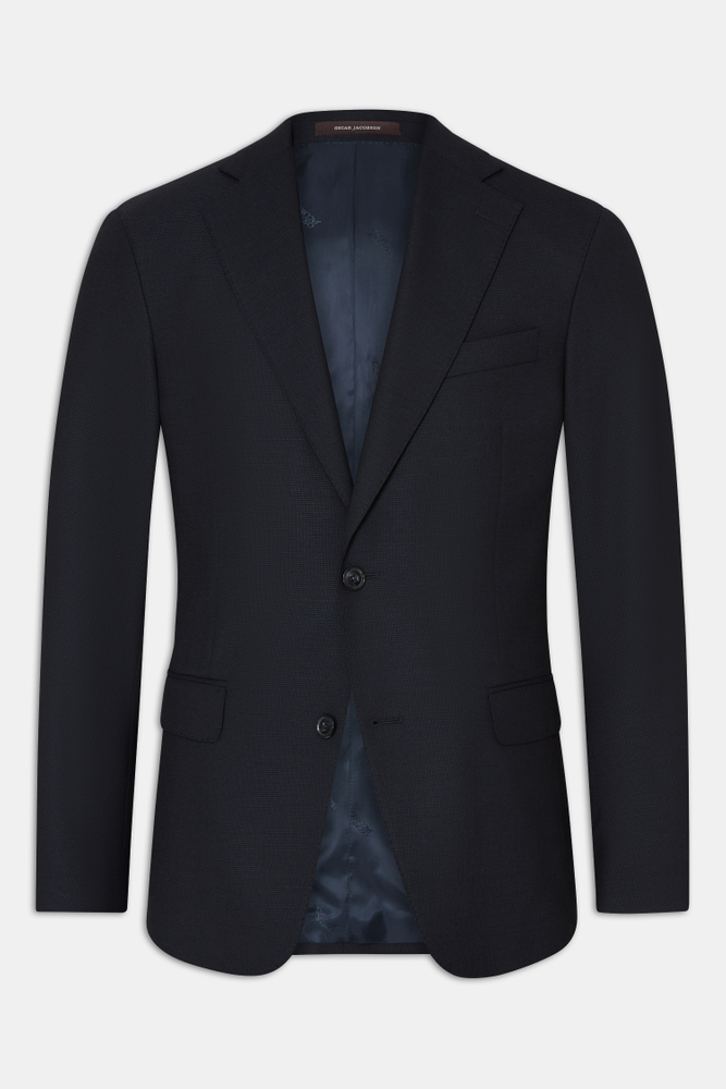 Regular Fit Microstructure Blazer