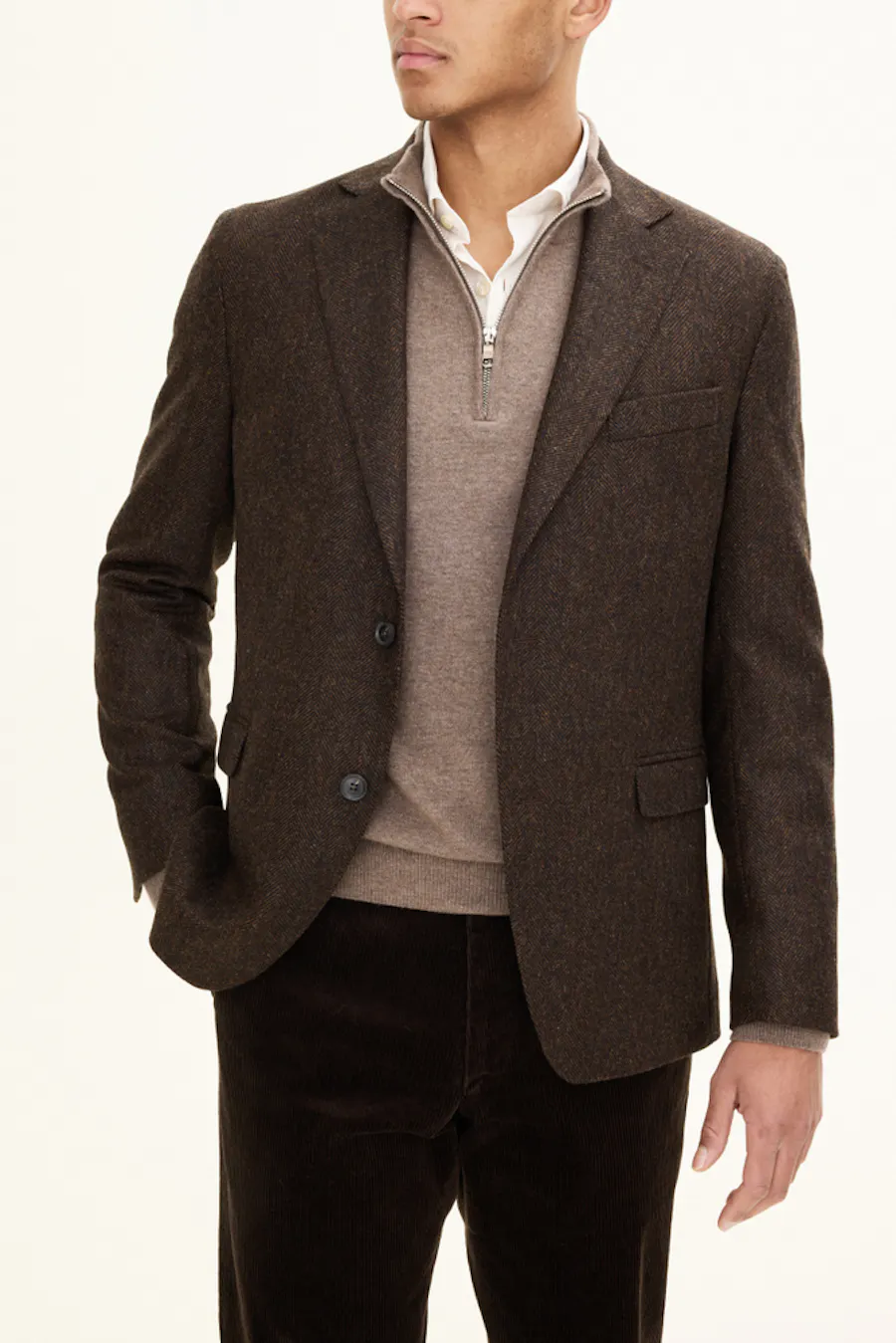 Regular Fit Microstructure Blazer